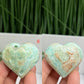 Blue Aragonite Hearts With Stand Healing Crystal Carvings YOU CHOOSE