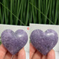 Lepidolite Purple Mica Hearts Healing Crystal Carvings YOU CHOOSE
