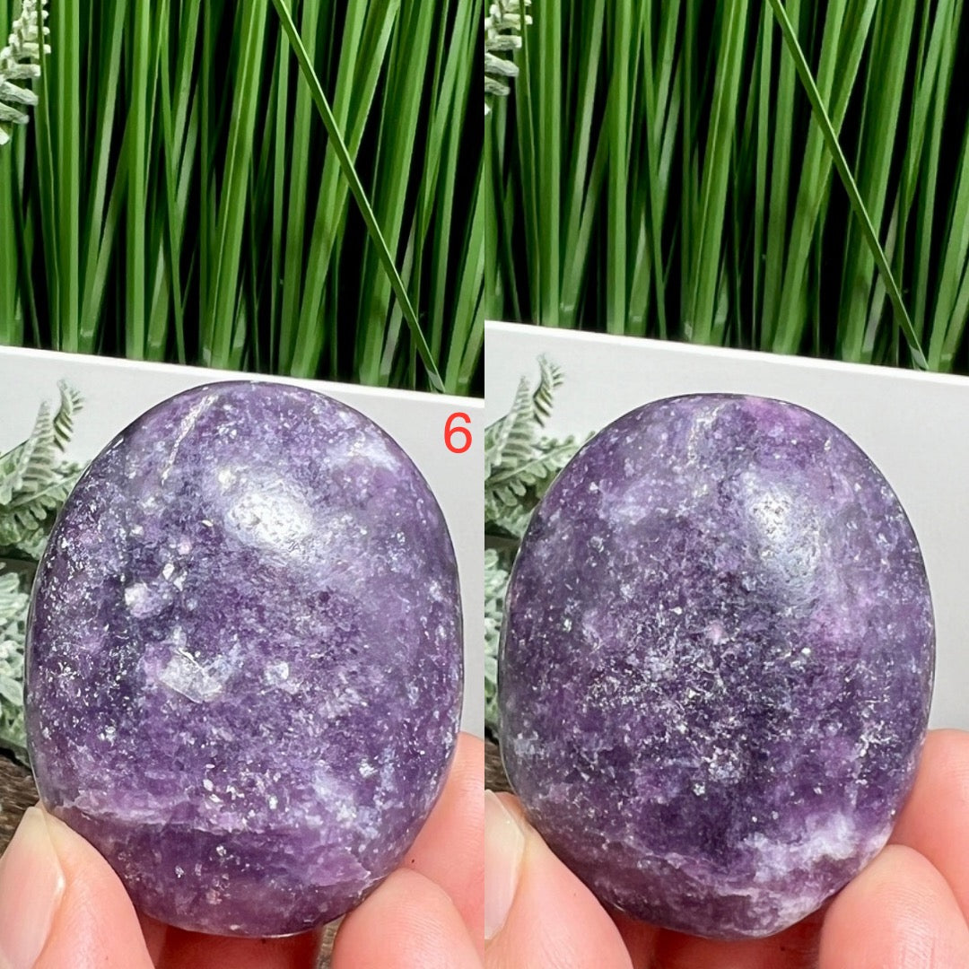 Lepidolite Purple Mica Palm Stones Meditation Crystals YOU CHOOSE