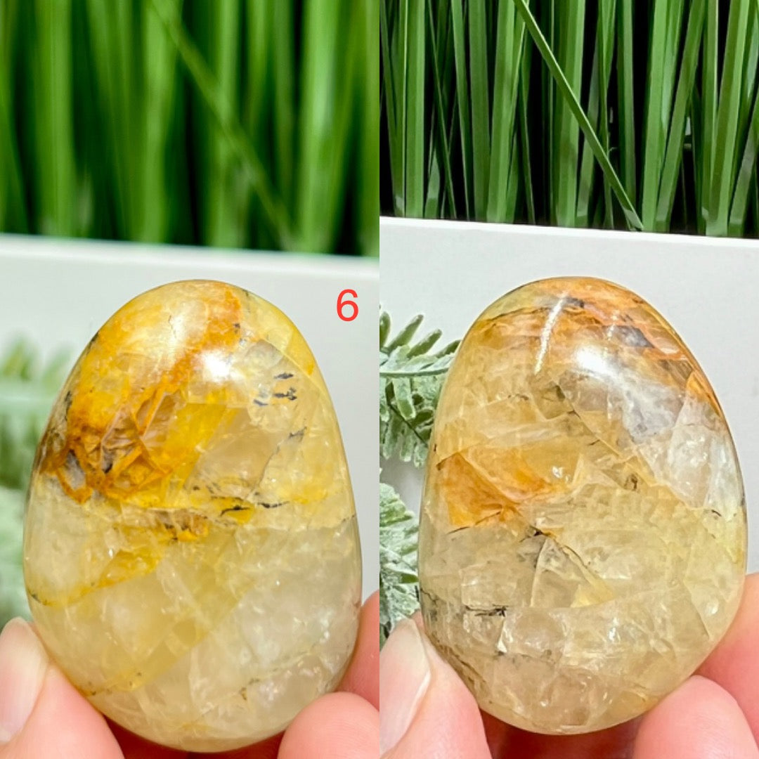 Dendritic Golden Healer Quartz Palm Stones Worry Crystals YOU CHOOSE