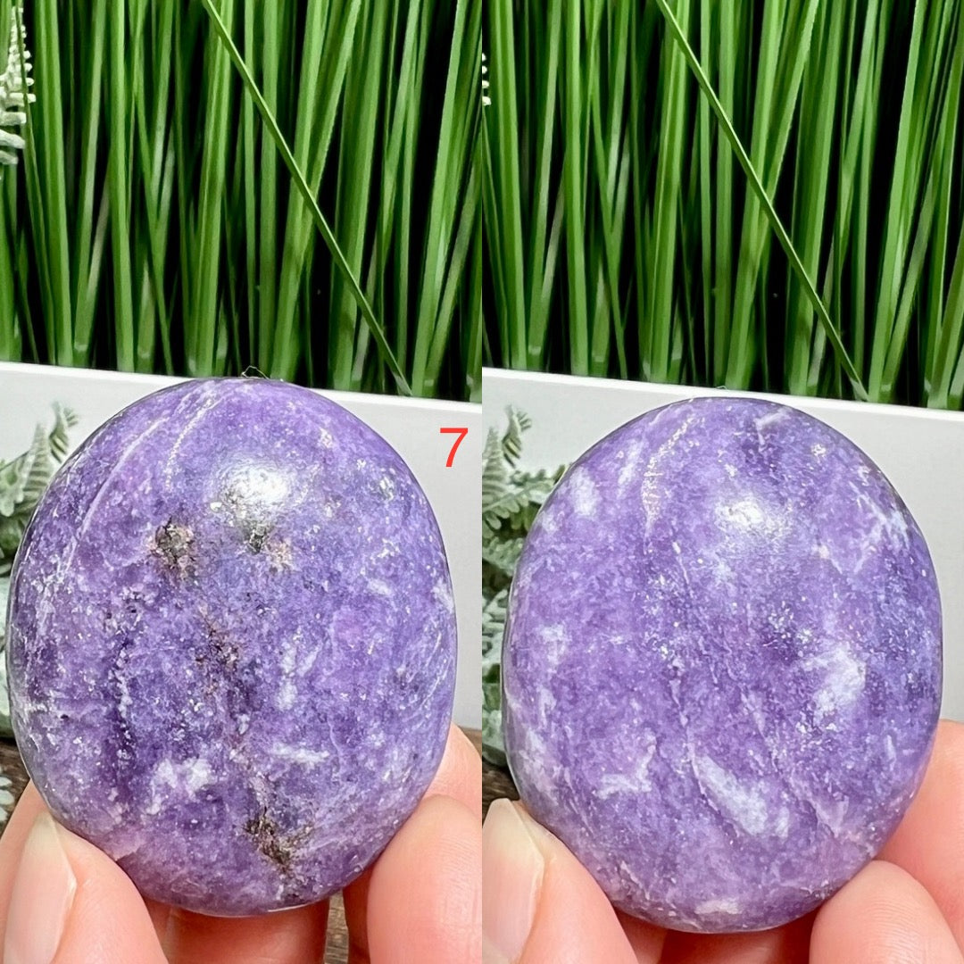 Lepidolite Purple Mica Palm Stones Meditation Crystals YOU CHOOSE