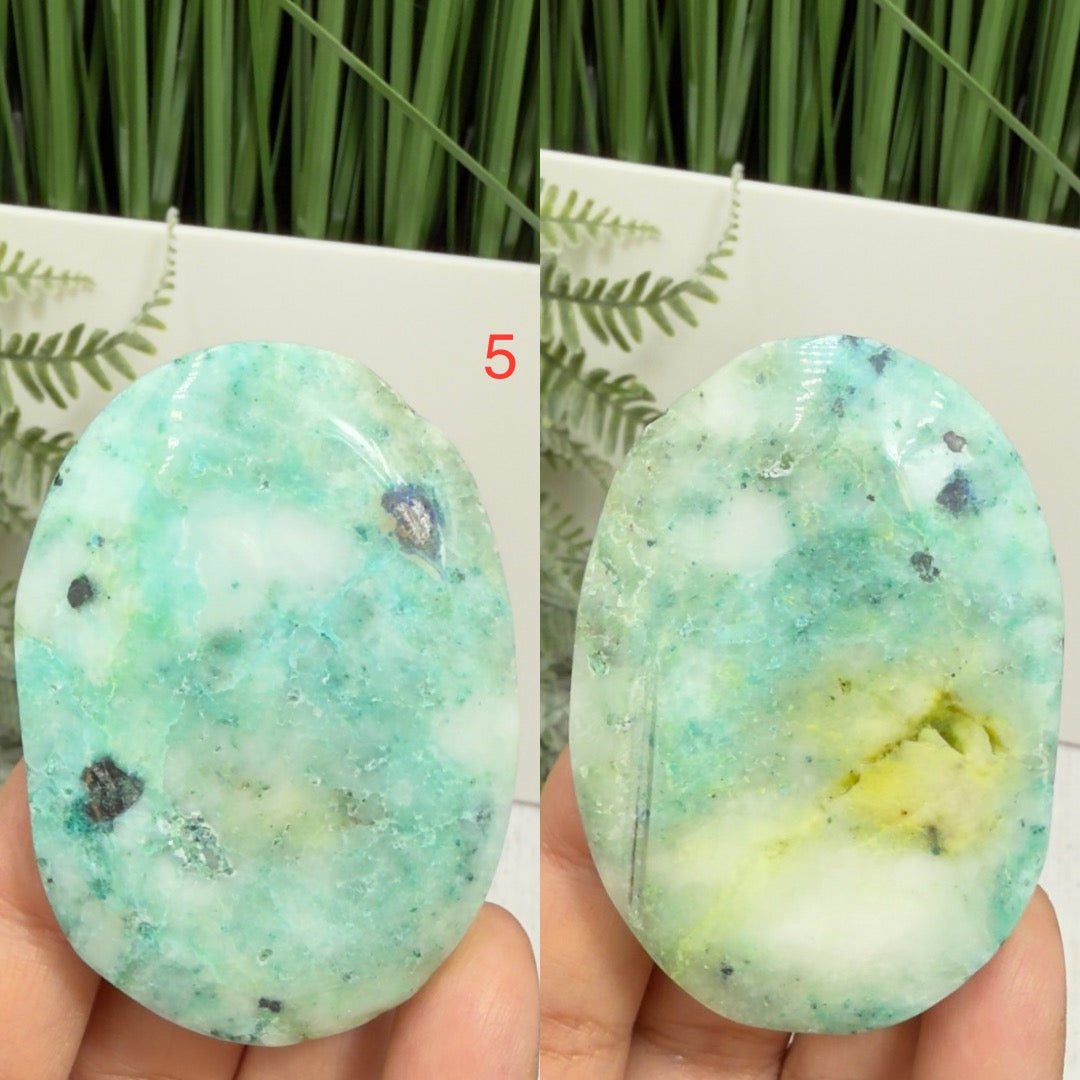 Fynchenite Phoenix Stone Palm Stones Worry Meditation Crystals YOU CHOOSE