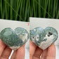 Moss Agate Hearts Crystal Carvings YOU CHOOSE