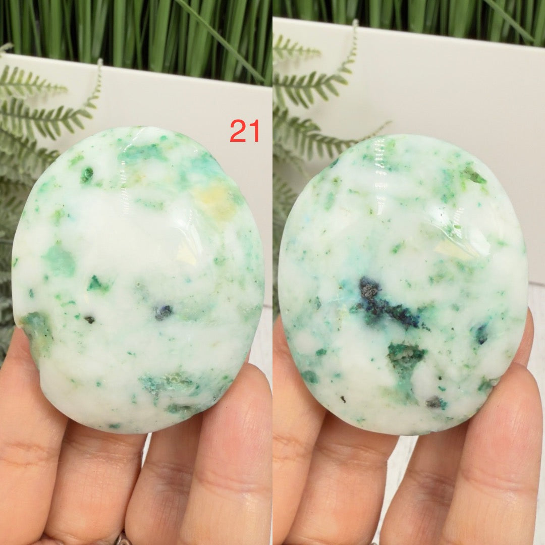 Fynchenite Phoenix Stone Palm Stones Worry Meditation Crystals YOU CHOOSE