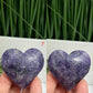Lepidolite Purple Mica Hearts Healing Crystal Carvings YOU CHOOSE