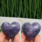 Lepidolite Purple Mica Hearts Healing Crystal Carvings YOU CHOOSE