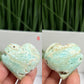 Blue Aragonite Hearts With Stand Healing Crystal Carvings YOU CHOOSE