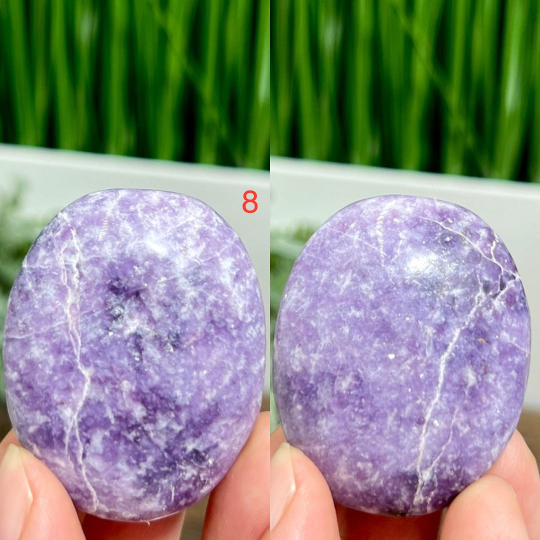 Lepidolite Purple Mica Palm Stones Meditation Crystals YOU CHOOSE