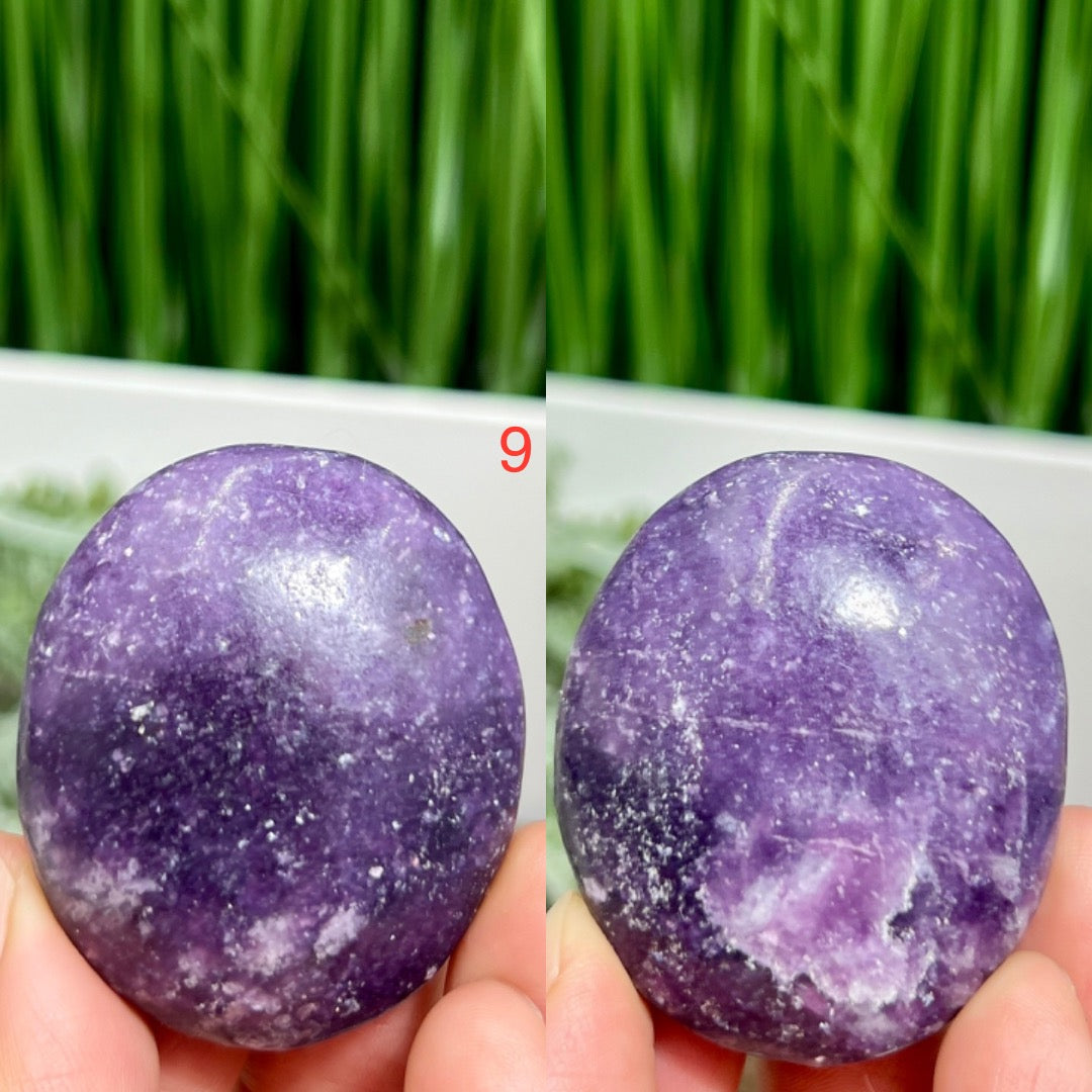 Lepidolite Purple Mica Palm Stones Meditation Crystals YOU CHOOSE