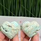 Blue Aragonite Hearts With Stand Healing Crystal Carvings YOU CHOOSE