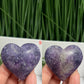 Lepidolite Purple Mica Hearts Healing Crystal Carvings YOU CHOOSE