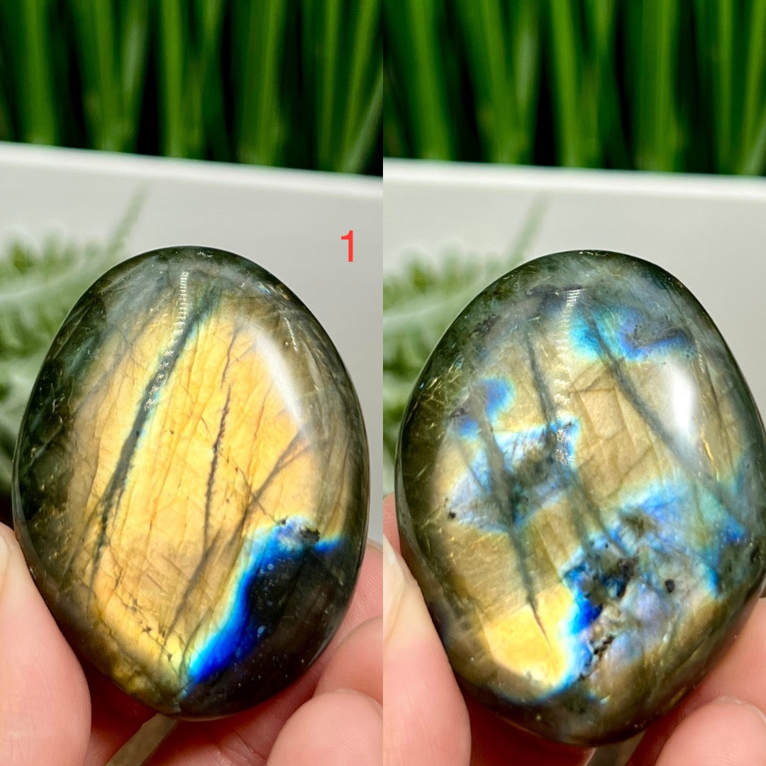Labradorite Palm Stones Crystal Meditation Worry YOU CHOOSE