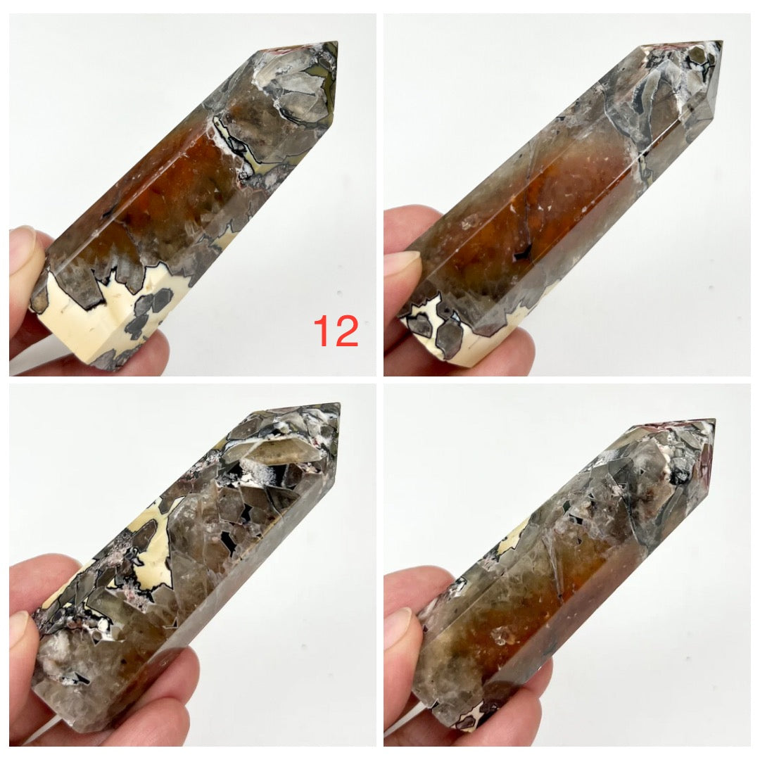 Mosaic Chalcedony Quartz Rare Points Towers Crystal Generators YOU CHOOSE