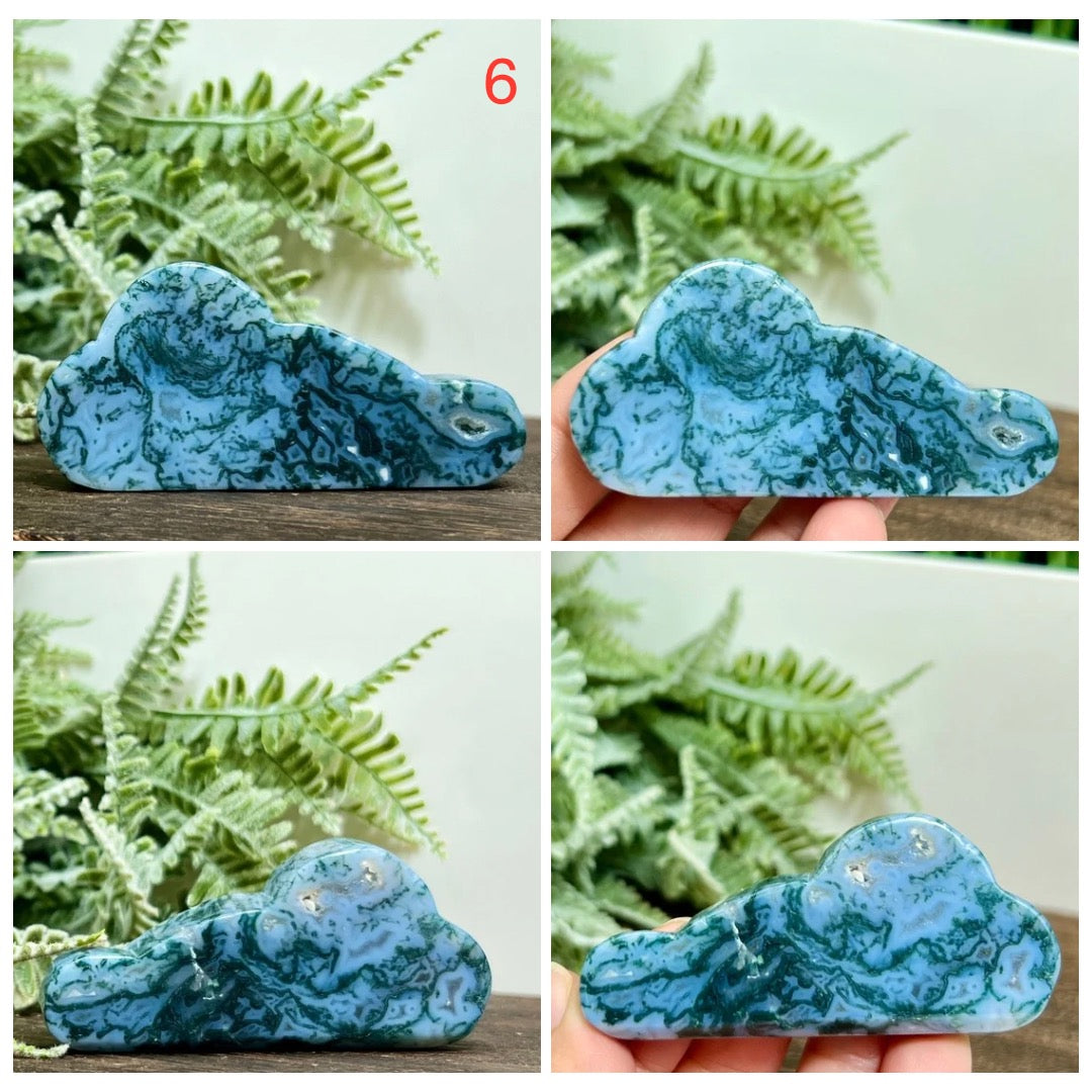 Moss Agate Clouds Self Standing Healing Crystal Carving YOU CHOOSE