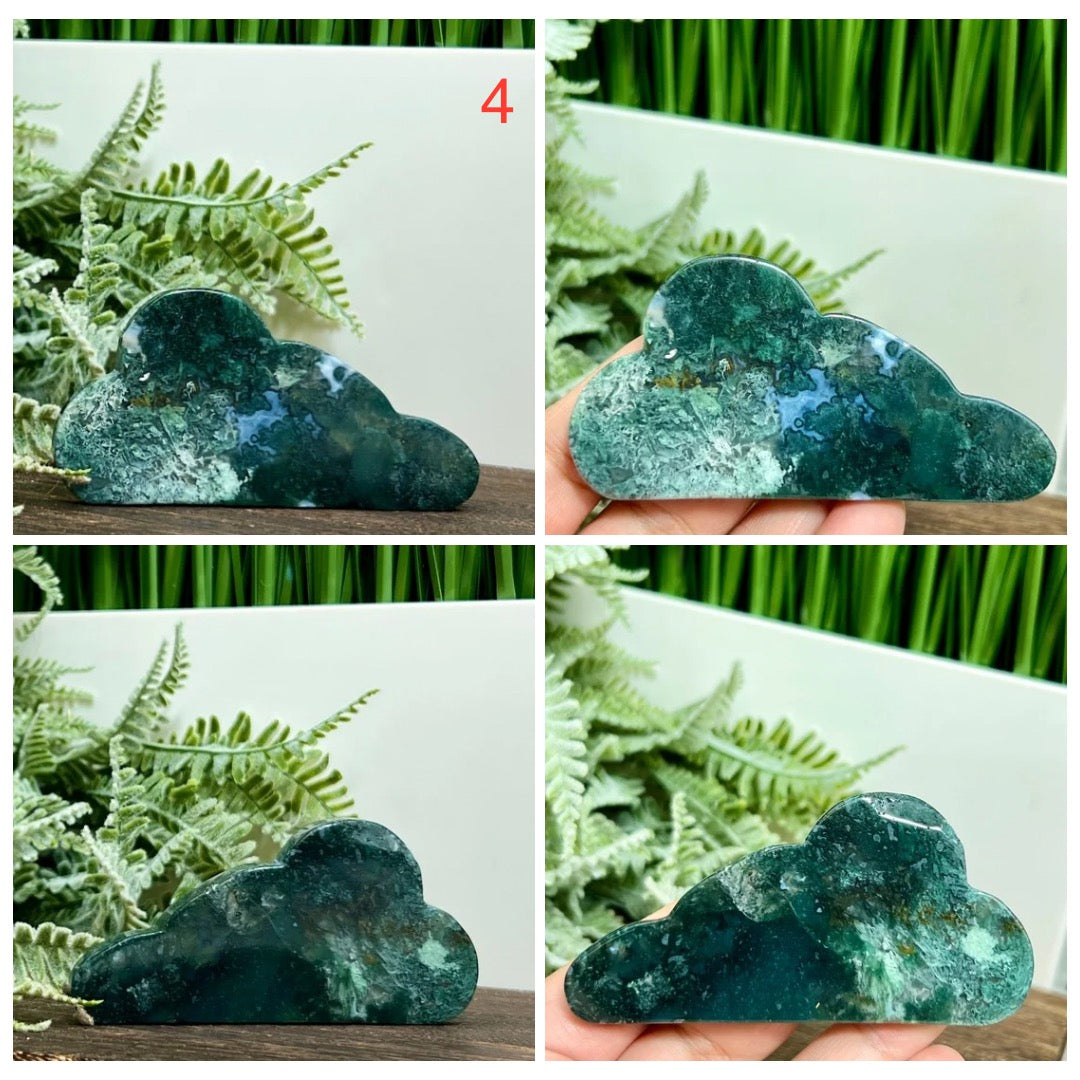 Moss Agate Clouds Self Standing Healing Crystal Carving YOU CHOOSE