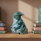 Moss Agate Eagle Bird on Skull Healing Crystal Carving 1092g