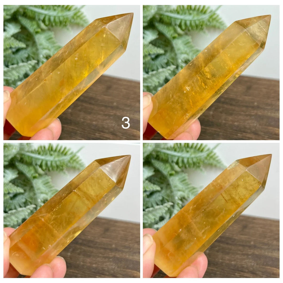 Honey Calcite Towers Points Natural Crystal Generators YOU CHOOSE