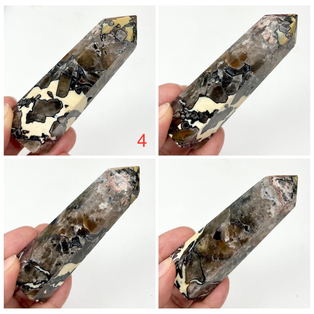 Mosaic Chalcedony Quartz Rare Points Towers Crystal Generators YOU CHOOSE