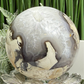 Volcanic Agate Quartz Sphere UV Reactive Crystal Ball 425g 68mm