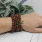 Jasper Mala Necklace Bracelet Elastic Prayer Beads with Lotus Pendant
