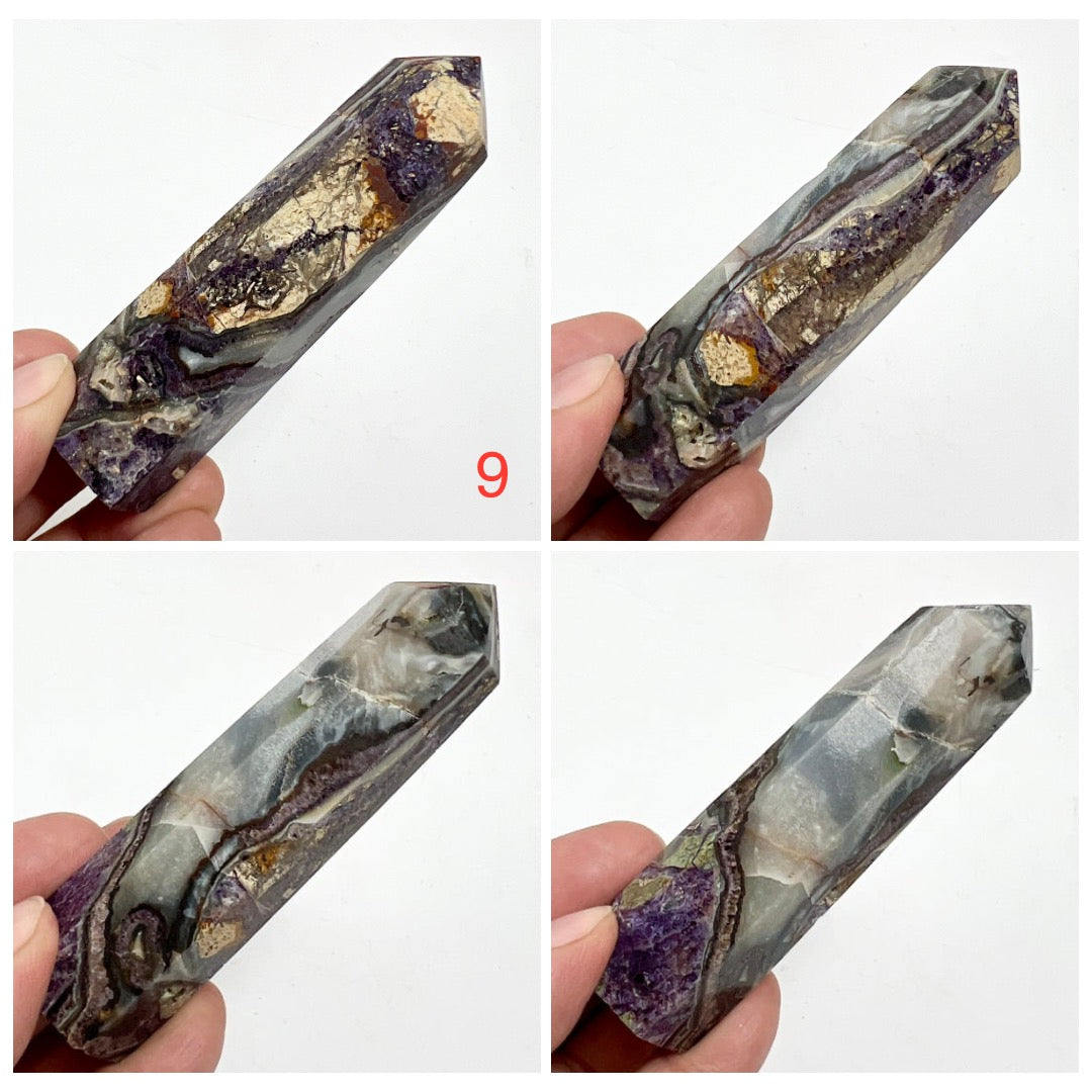 Purple Brecciated Jasper Points Towers Crystal Generators YOU CHOOSE