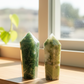 Green Moss Agate Point Towers Crystal Generator YOU CHOOSE