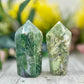 Moss Agate Point Towers Crystal Generator YOU CHOOSE