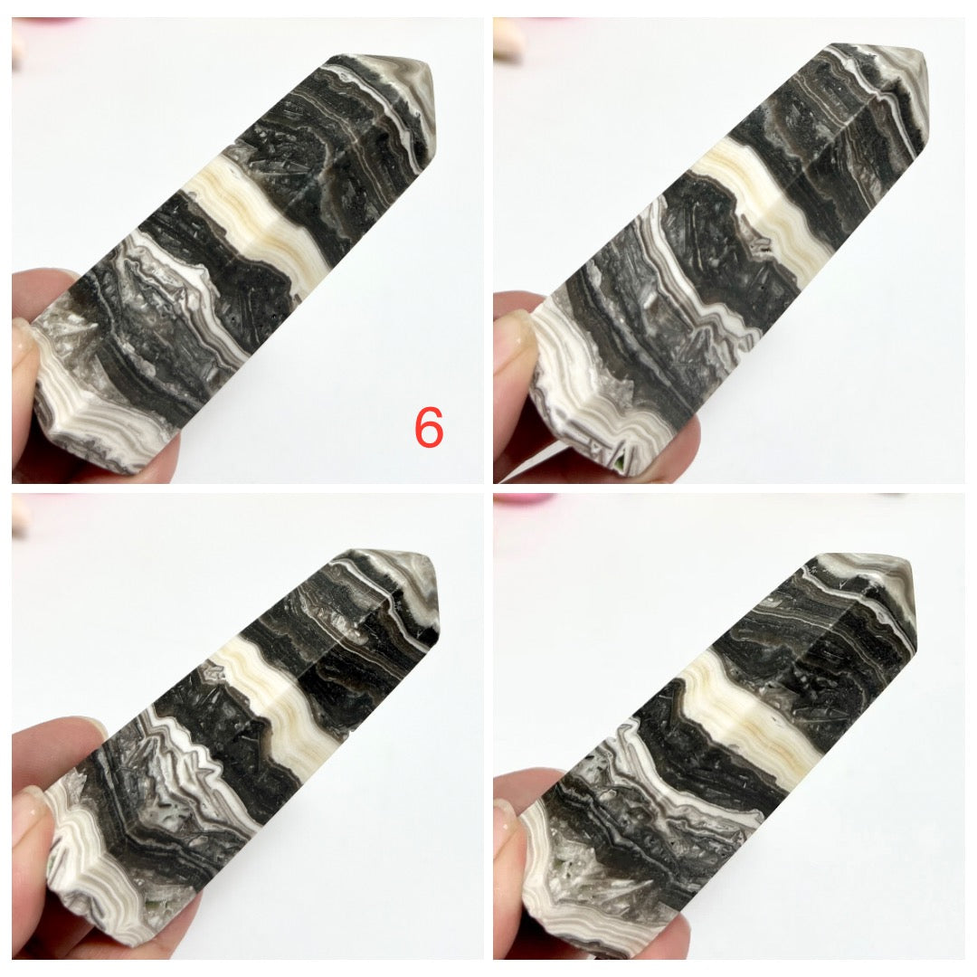 Zebra Phantom Calcite Points Towers Obelisk Crystal YOU CHOOSE