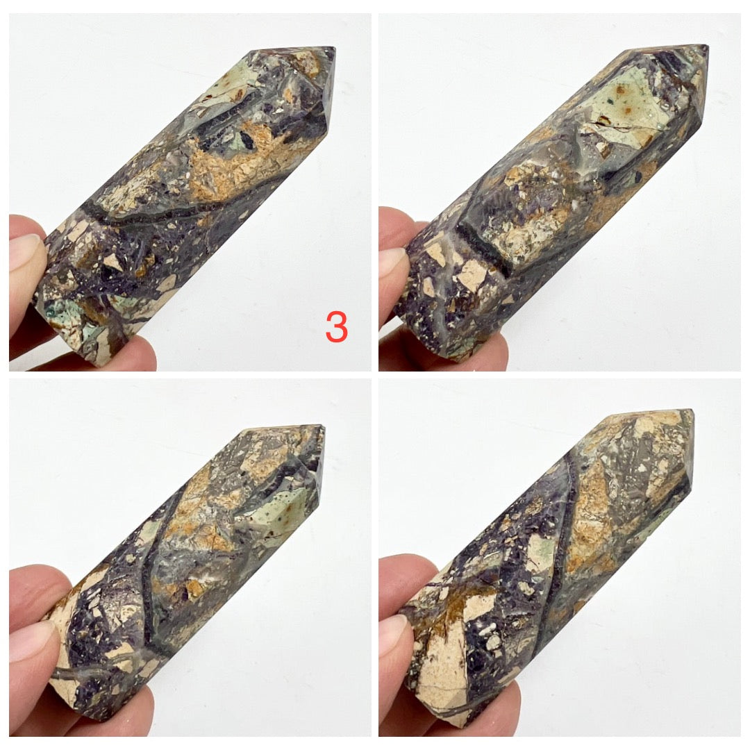 Purple Brecciated Jasper Points Towers Crystal Generators YOU CHOOSE