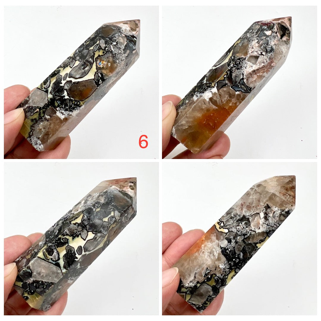 Mosaic Chalcedony Quartz Rare Points Towers Crystal Generators YOU CHOOSE