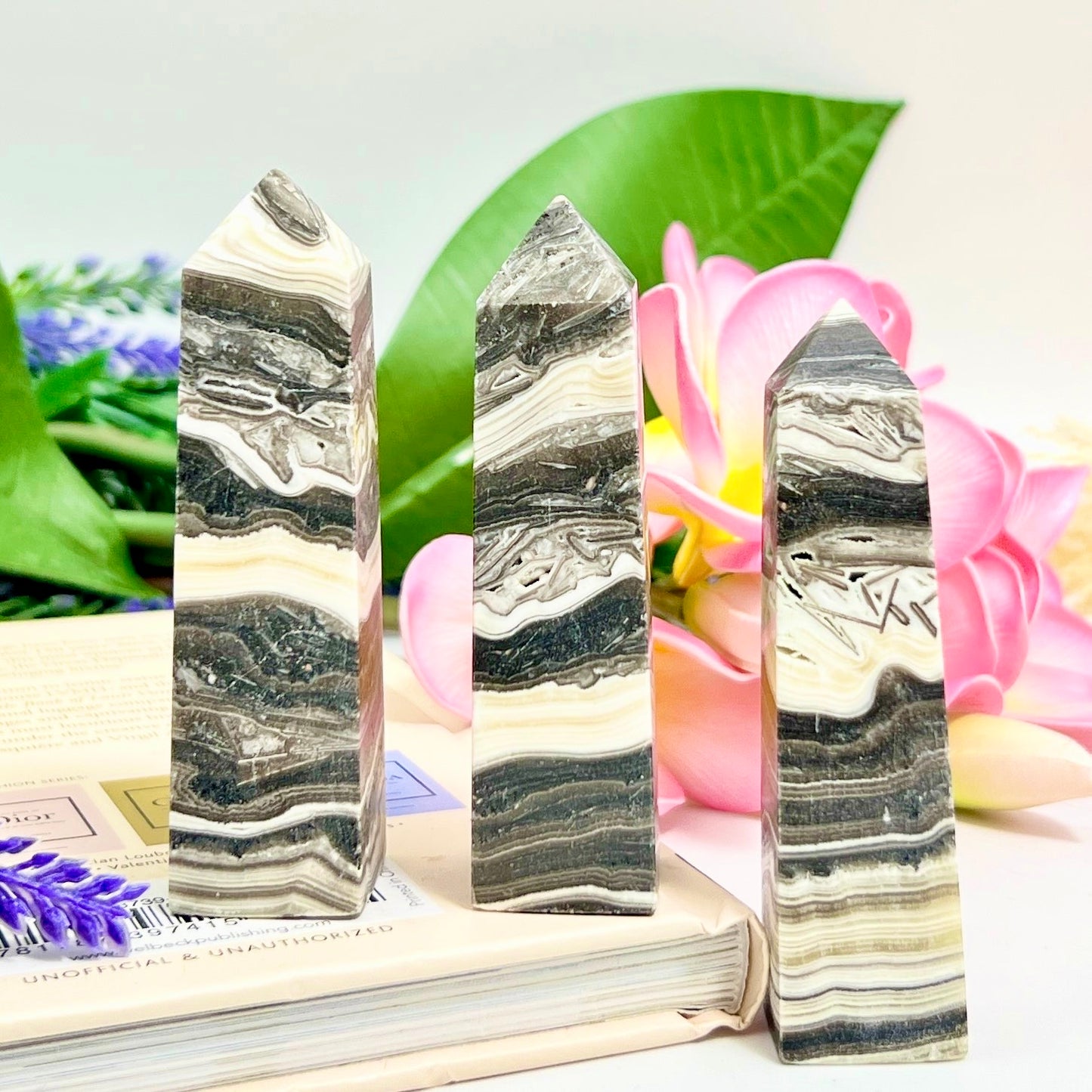 Zebra Phantom Calcite Points Towers Obelisk Crystal YOU CHOOSE