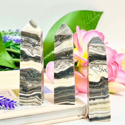 Zebra Phantom Calcite Points Towers Obelisk Crystal YOU CHOOSE