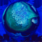 Volcanic Agate Quartz Sphere UV Reactive Crystal Ball 226g 56mm