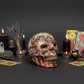Indonesian Bloodstone Money Agate Skull Healing Crystal Carving 1212g