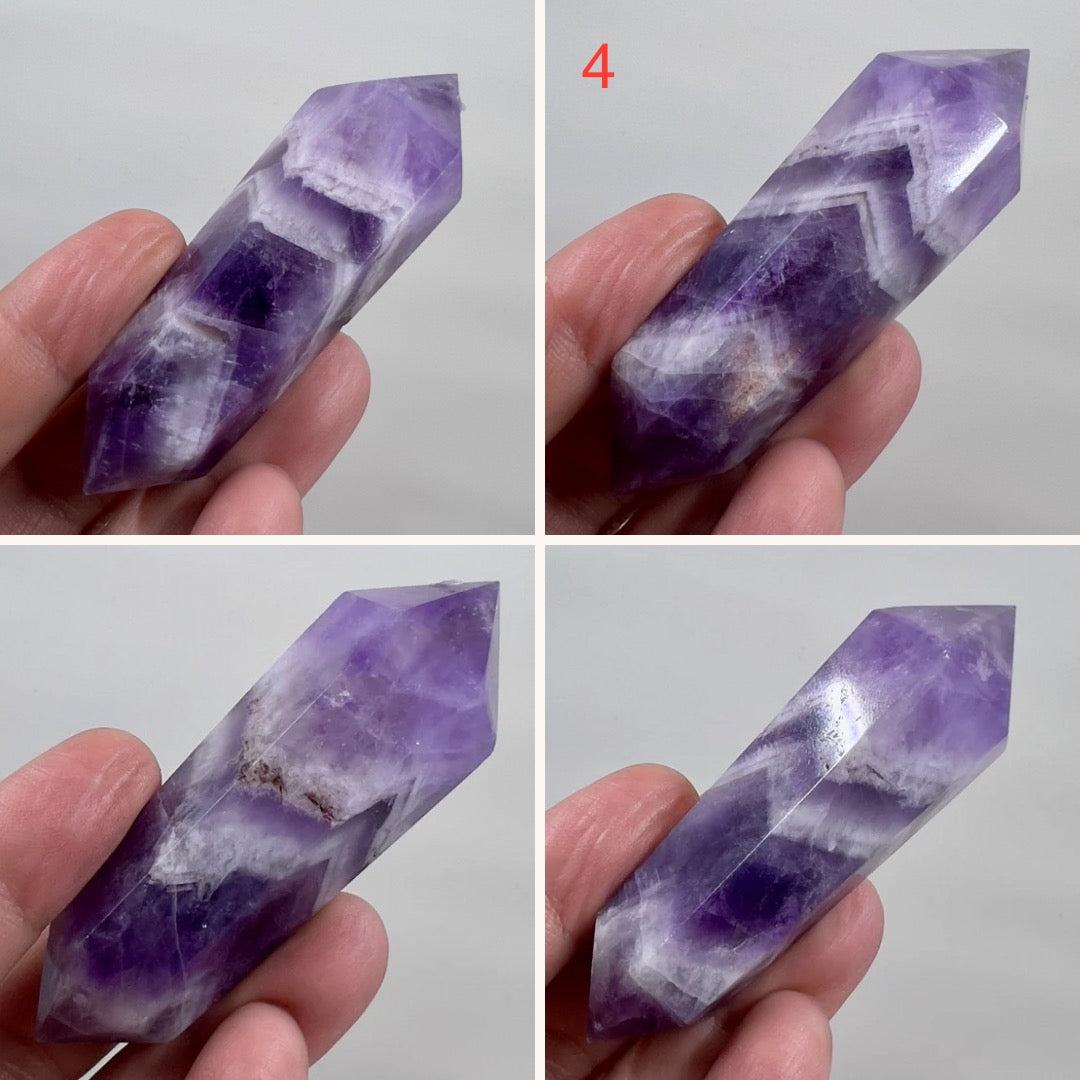 Chevron Dream Amethyst Double Terminated DT Crystal YOU CHOOSE