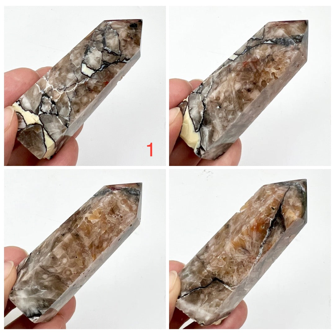 Mosaic Chalcedony Quartz Rare Points Towers Crystal Generators YOU CHOOSE