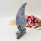 Moss Agate Moon Purple Chalcedony Rare Druzy Crystal Carving 844g 205mm