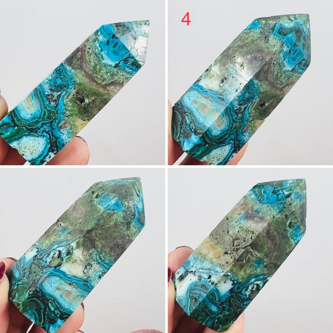 Chrysocolla Malachite Shattuckite Points Towers Crystal YOU CHOOSE