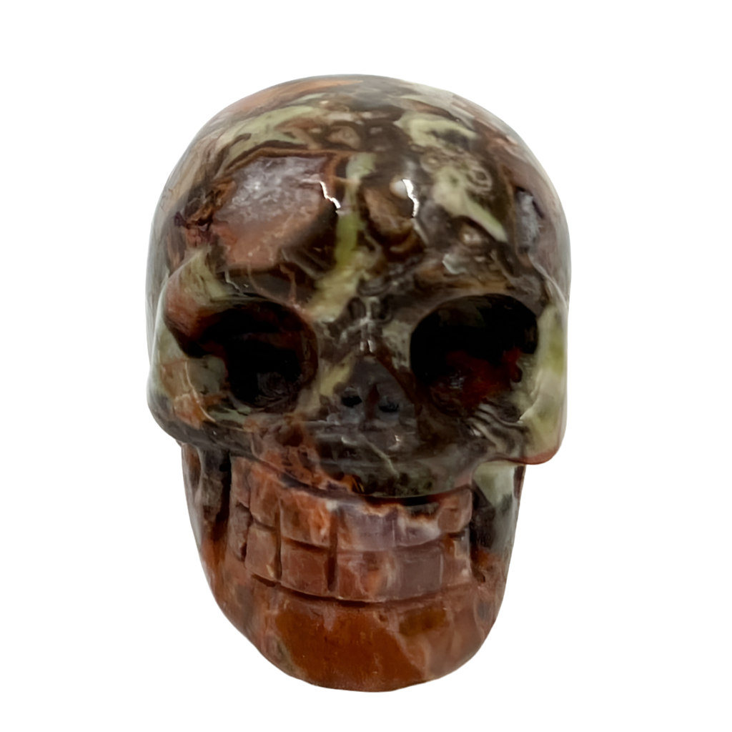 Money Agate Indonesian bloodstone Skull 2 Inches Rare Hand Carved Crystal Carving