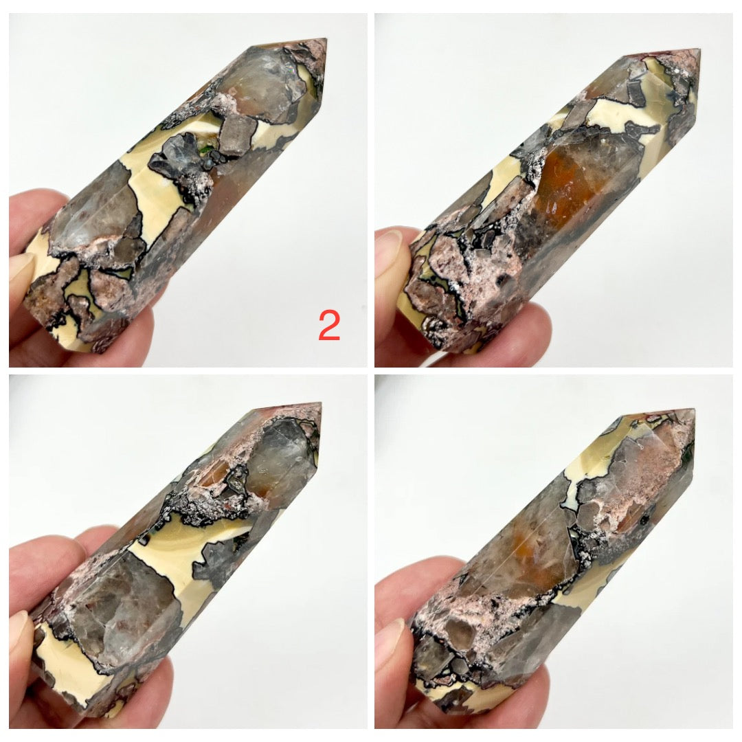 Mosaic Chalcedony Quartz Rare Points Towers Crystal Generators YOU CHOOSE