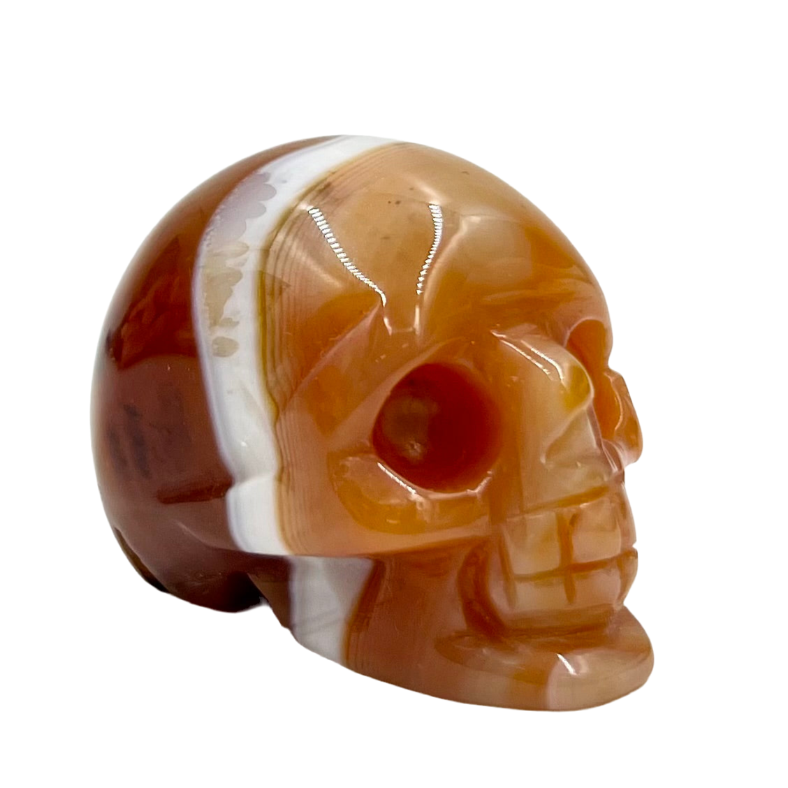 Carnelian Skull 2 Inches Rare Hand Carved Crystal Carving