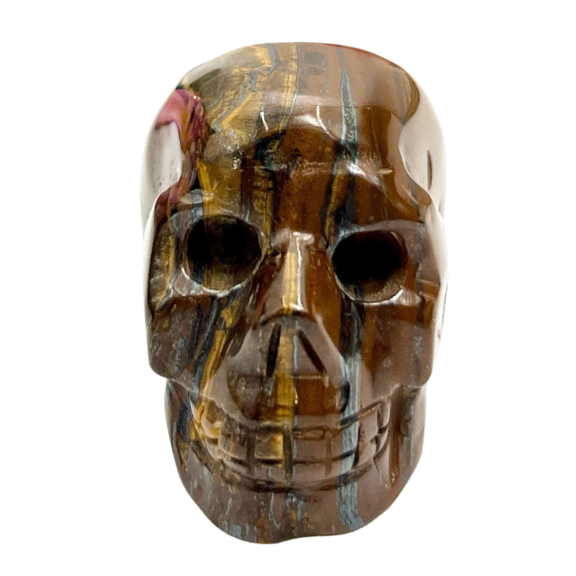 Tigers Iron Red Jasper Hematite Skull Skull Mugglestone 2 Inches Crystal Carving