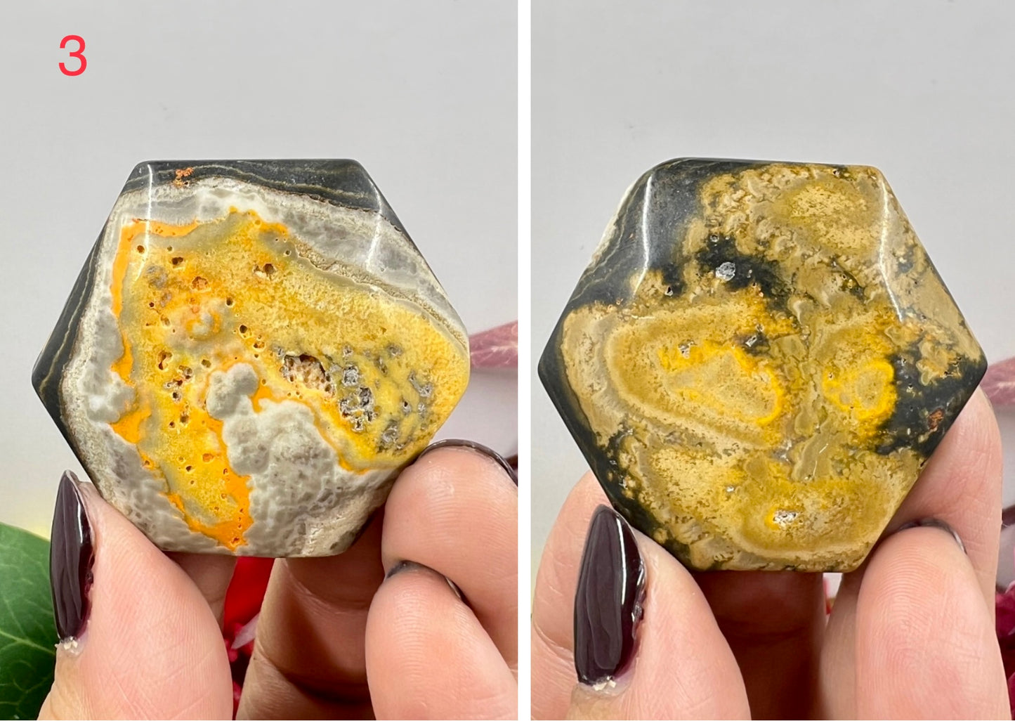 Bumblebee Jasper Star of David Cabochons Crystal Carving YOU CHOOSE