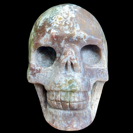 Ocean Sea Jasper Skull Crystal Skull Carving 955g