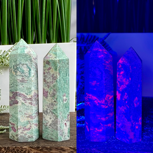 Ruby In Kyanite Points UV Reactive Crystal Generators YOU CHOOSE