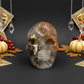 Mosaic Chalcedony Quartz Rare Skull Healing Crystal Carving 869g