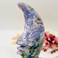 Moss Agate Moon Purple Chalcedony Rare Druzy Crystal Carving 844g 205mm