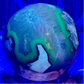 Volcanic Agate Quartz Sphere UV Reactive Crystal Ball 425g 68mm