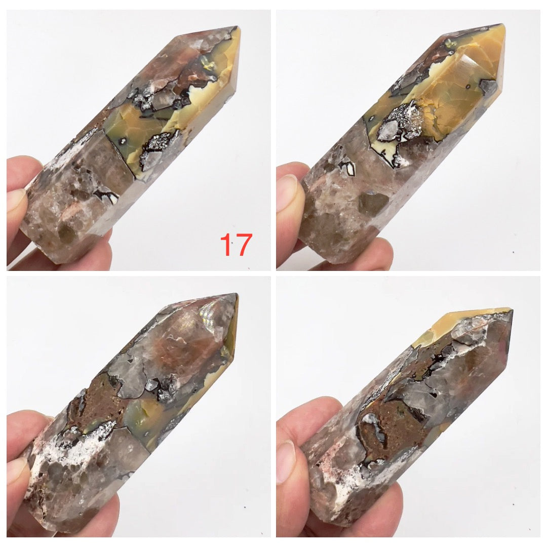 Mosaic Chalcedony Quartz Rare Points Towers Crystal Generators YOU CHOOSE