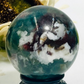 Moss Agate Green Red Sphere Healing Crystal Ball 243g 55mm